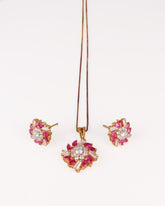 Floral Radiance Ruby Jewelry Set